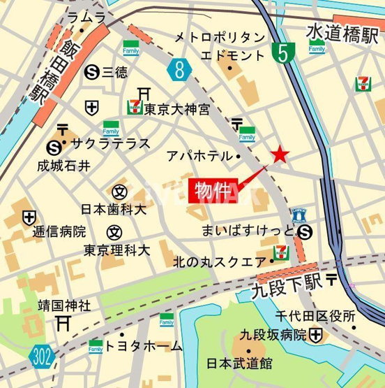 【地図】フィシオ飯田橋