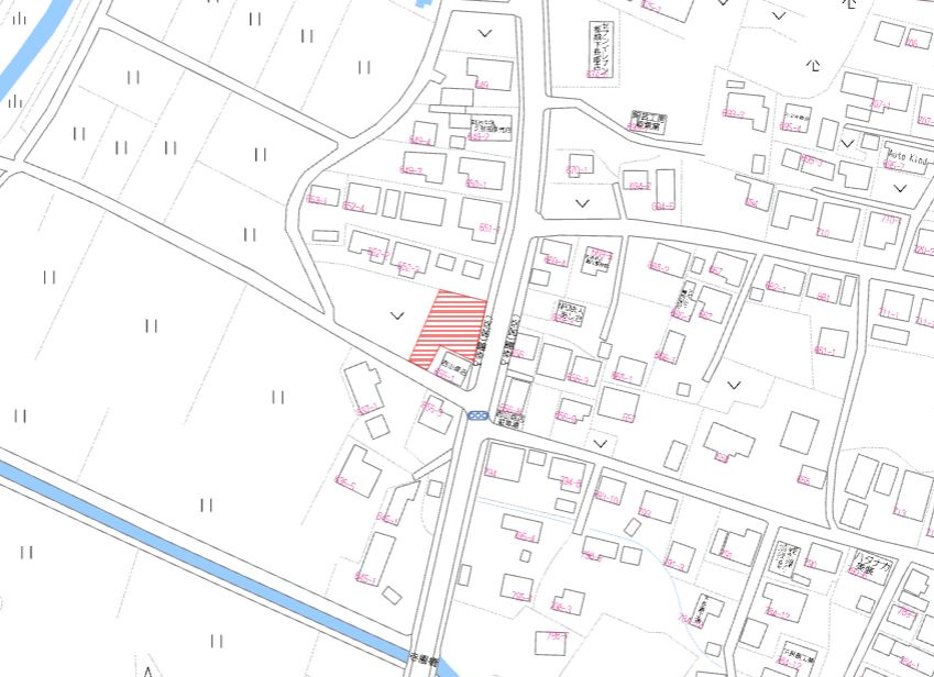 都城市下長飯町の売地の土地図