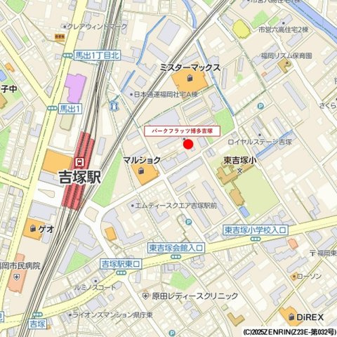 パークフラッツ博多吉塚の地図