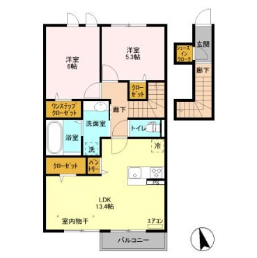 Ruines MaisonⅠ仲介手数料（賃料の1.10ヵ月）の50％OFF対象物件！の間取り