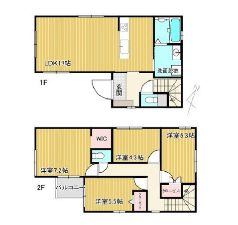 加古川市平岡町新在家　　JR「東加古川駅」徒歩17分の間取り