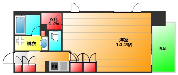 パークアクシス大阪新町の間取り
