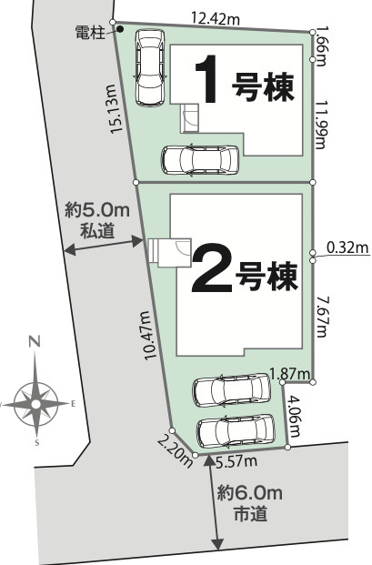 【仲介手数料無料】狭山市柏原１期全２棟１号棟　狭山市の不動産なら西武ハウジングの区画図