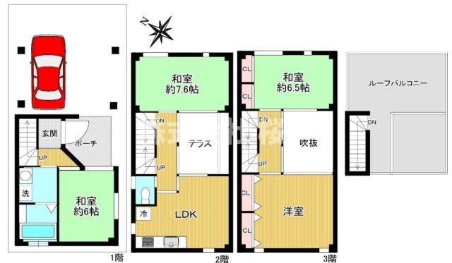 淀川区加島３丁目中　中古戸建の間取り