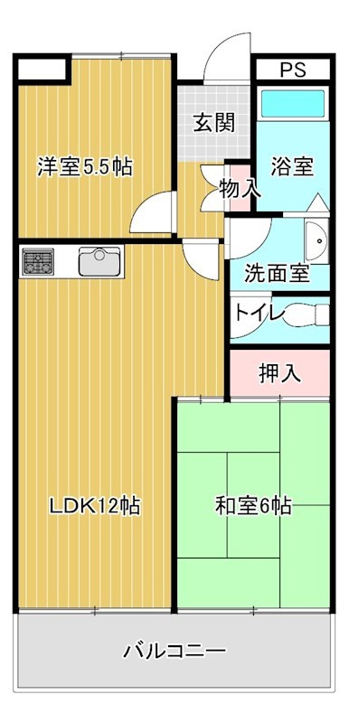ラメゾンエスポワールの間取り|※反転