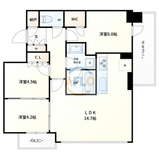 【間取り】 | ウエリスタワー谷町四丁目 | ウェリスタワー谷町四丁目　間取り