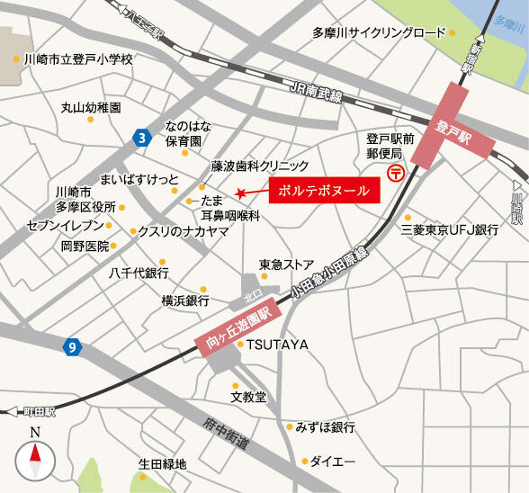ポルテボヌールの地図|※他部屋参考写真