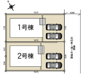 【Cradle garden】壬生町緑町 第3 全2邸の区画図|〇全2邸　おもちゃのまち駅徒歩5分♪〇