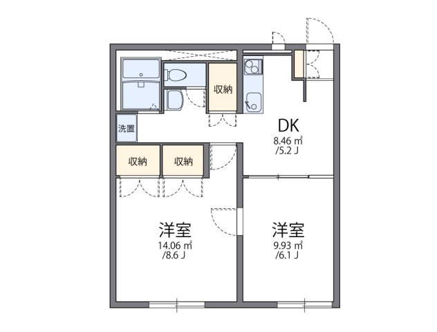 レオパレス椎ノ木台Ⅰの間取り