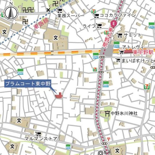 プラムコート東中野の地図