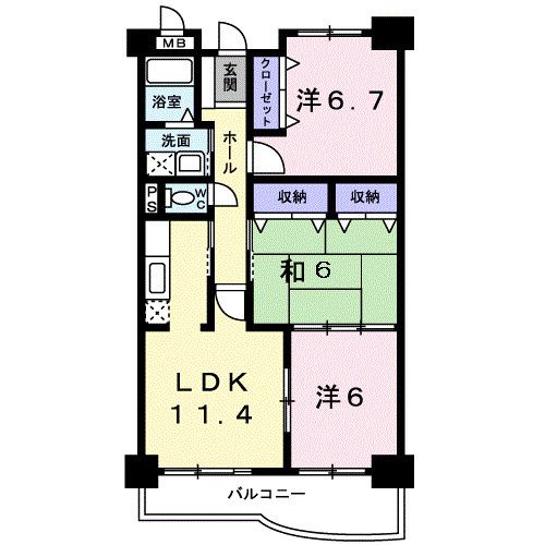 セレーノ松岡Ｂの間取り