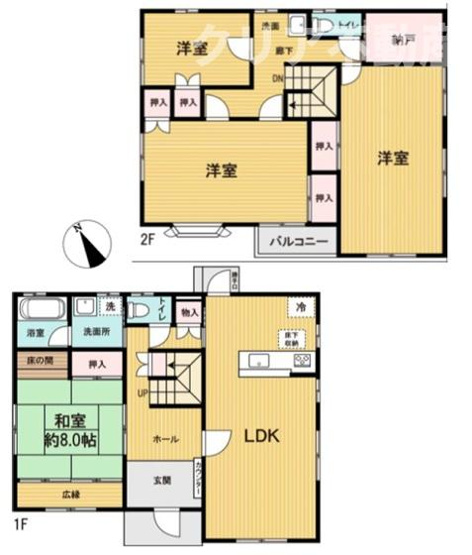 【間取り】 | 伊勢崎市若葉町　軽量鉄骨造中古住宅　土地85坪！