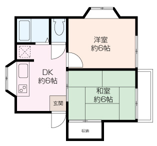 ２DKの使いやすいお部屋です。
