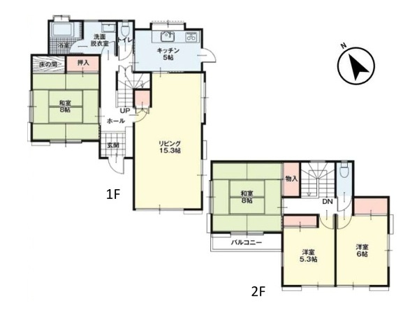 中古戸建　熊谷市妻沼東2-91-14（リフォーム住宅）の間取り