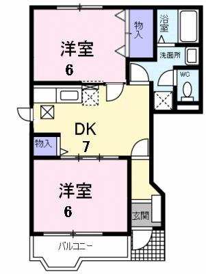 【間取り】 | ローマ・アリエスＢ