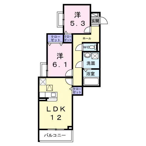 【間取り】 | ユニゾン安満　A棟