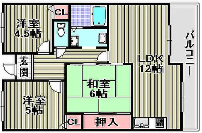 貝塚市　ピアコートUの間取り