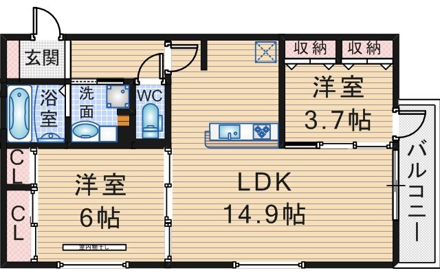 Chez　Noix長興寺の間取り
