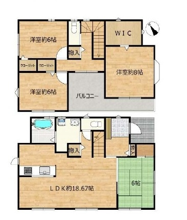 中古戸建　深谷市上野台2939-8（期間限定現況販売）の間取り