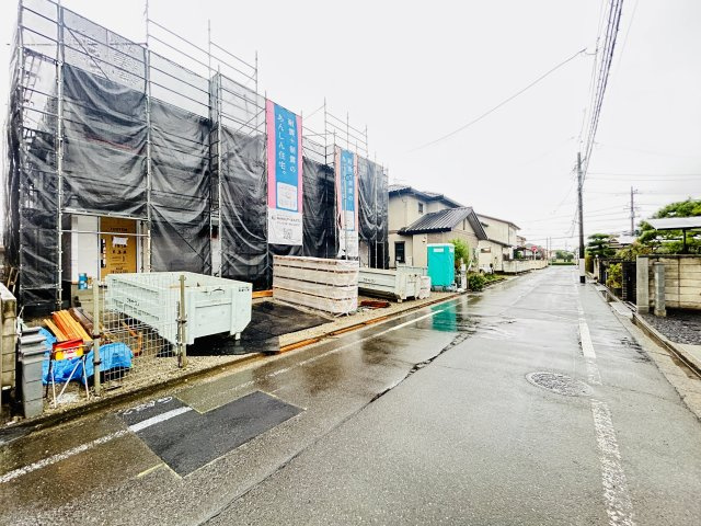 新築　前橋市大利根町第３　クレイドルガーデン　2号棟の前面道路含む現地写真|現地写真　北側接道幅員約6ｍ
