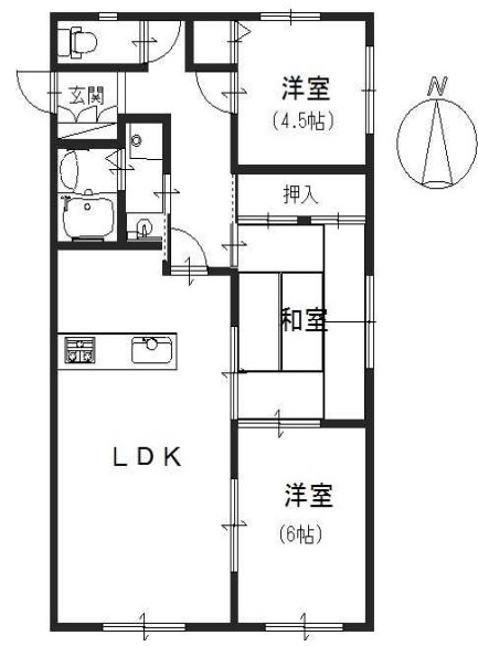 レグリス甲東園ＥＡＳＴ　の間取り