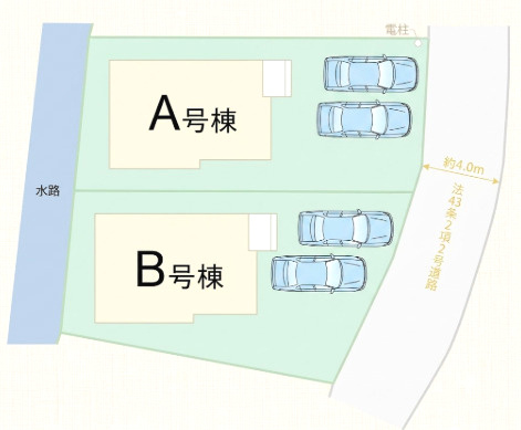 福岡市西区拾六町３丁目の新築一戸建の区画図| 
