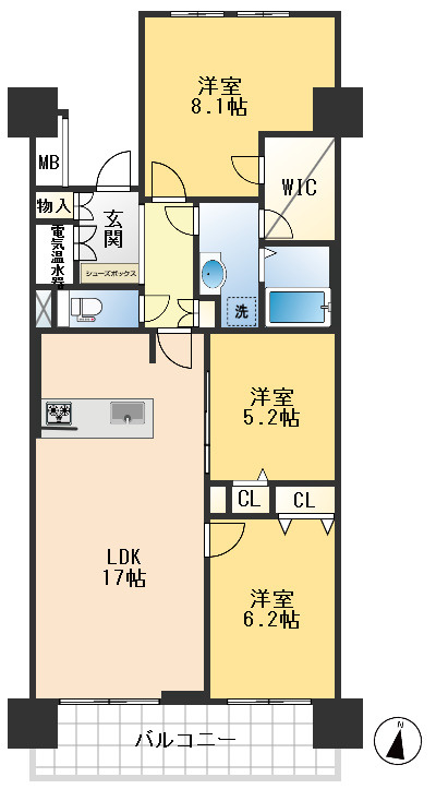 日興千里丘スカイマンションB棟の間取り