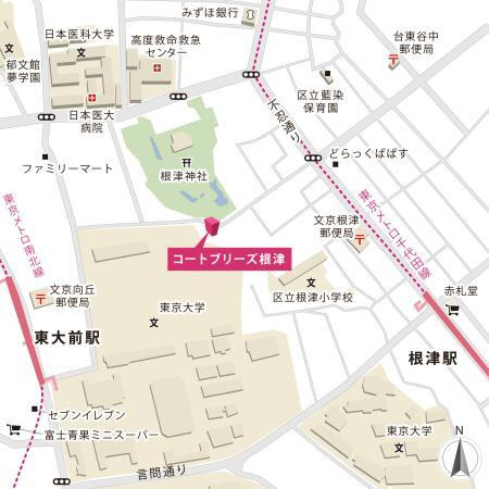 コートブリーズ根津の地図