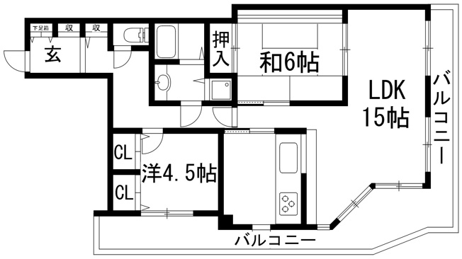 【間取り】 | パルティＫ２南ハイツ