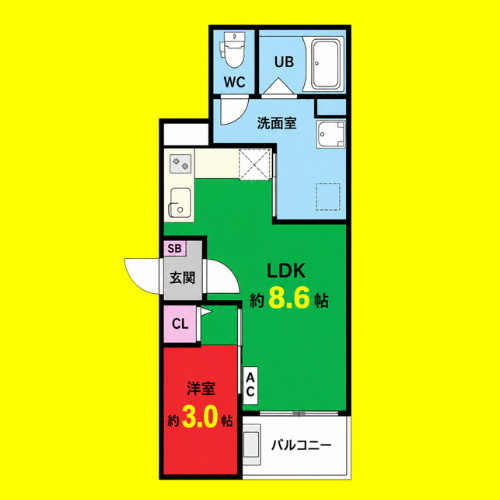 Jack hosokomeⅠ　名古屋市賃貸　仲介手数料無料の間取り