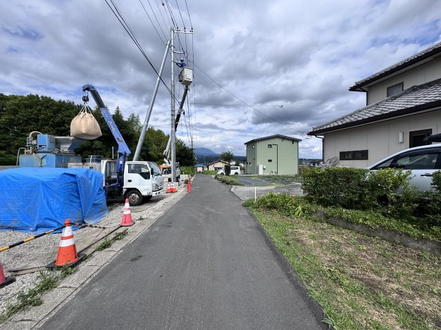 新築　渋川市金井第17　Livele Garden.S　2号棟の前面道路含む現地写真|現地写真　南側接道幅員約3.3ｍ　