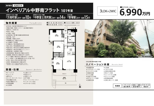 【その他】 | インペリアル中野南フラット　仲介手数料無料＋40万円現金プレゼント中