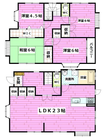 瀬野町貸家の間取り