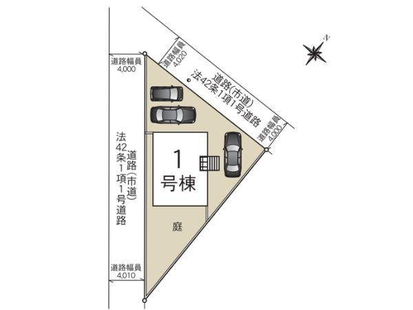 西鶴崎第4-1号棟の区画図|※図面と現況が異なる場合は現況を優先させていただきます。