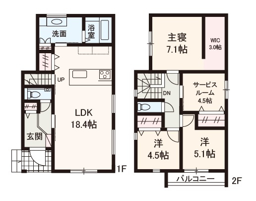 【間取り】 | madre court日置荘西町5　2期 | 収納力や機能性にこだわった3SLDK！カースペース1台分有(車種による)。物件に関するお問い合わせはお気軽にどうぞ。