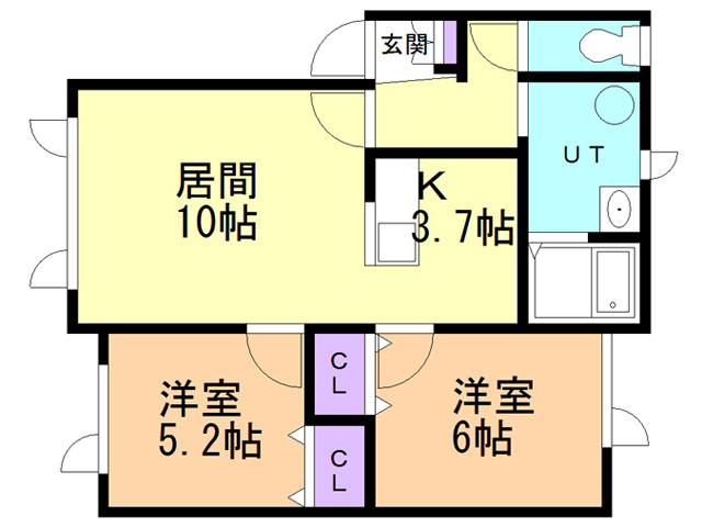 コーポオアシス６の間取り