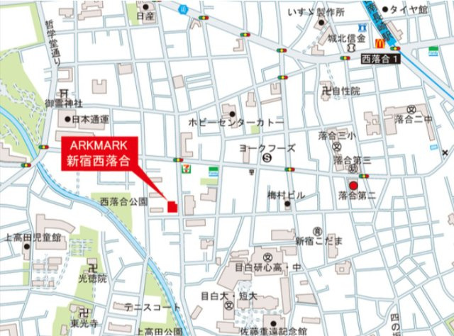 ＡＲＫＭＡＲＫ新宿西落合の地図
