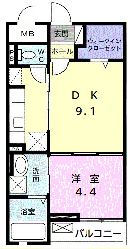 ユトリナ湘南　Ａの間取り|間取図