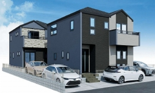 【外観パース】 | 【仲介手数料０円】相模原市中央区横山1期　新築一戸建て　全3棟 | 相模原市中央区横山1期　新築一戸建て　全3棟