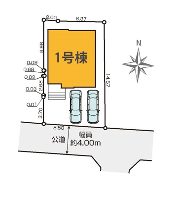【区画図】 | 府中市本宿町３丁目新築戸建 | 区画図。