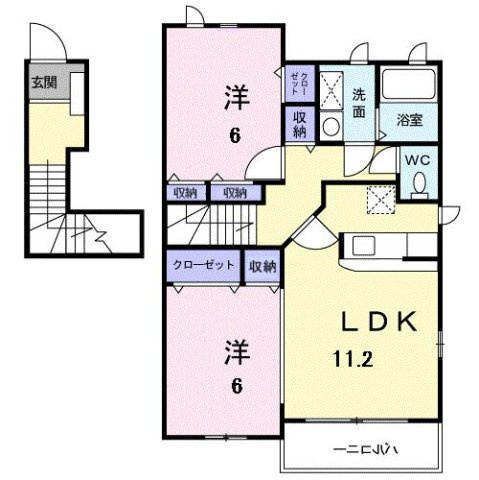 パストラル川部Ａの間取り