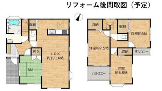 所沢市山口中古戸建の間取り