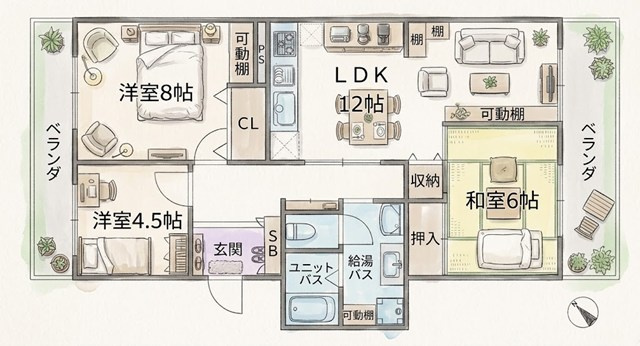 【間取り】 | 千里緑丘第参九号棟 | エイブルにて取扱い可能な住宅ローンは、全部で10種類以上！お客様にピッタリの住宅ローンを当社のFPよりご案内させて頂きます。住宅ローンのご相談だけでも、お気軽にご相談下さいませ。
