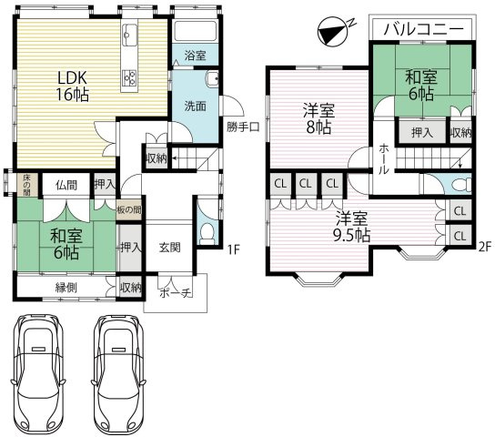 ◆令和７年１１月リフォーム済み◆南東向き４ＬＤＫ◆守山市古高町の間取り