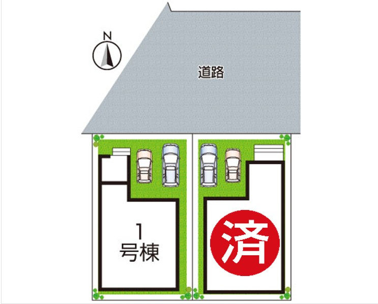 野洲市近江富士　第1期　新築一戸建ての区画図|全２区画