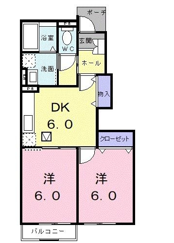てぃーだ　Ｂ　　刈谷市近郊の賃貸はクラスホームの間取り