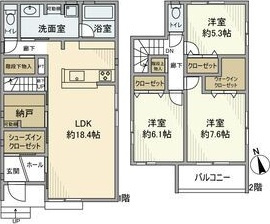 新前田戸建の間取り