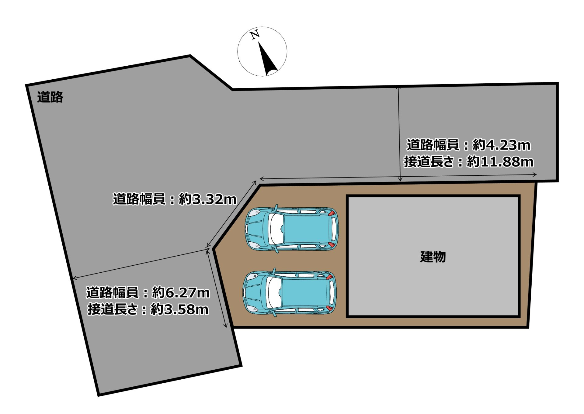 岡崎市中町三丁目の区画図