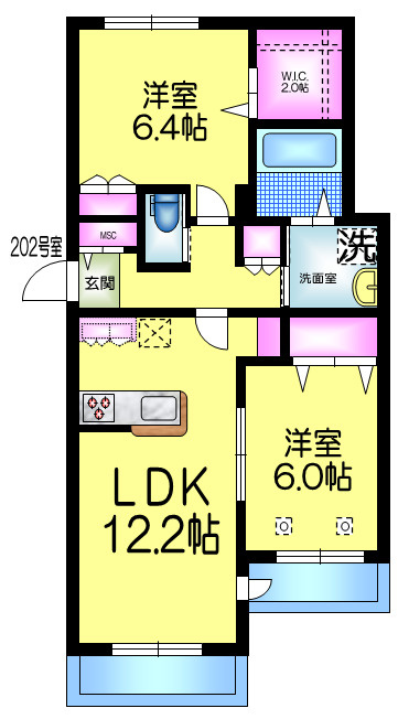 エスペランサ山手の間取り|★２面採光★