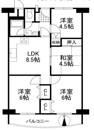 【間取り】 | ☆南茨木駅前ハイタウンA棟